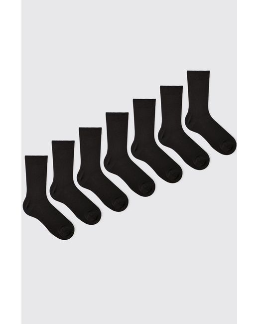 BoohooMAN White 7 Pack Plain Socks for men