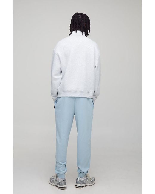BoohooMAN Blue 260Gsm Loopback Basic Regular Fit Sweatpants for men