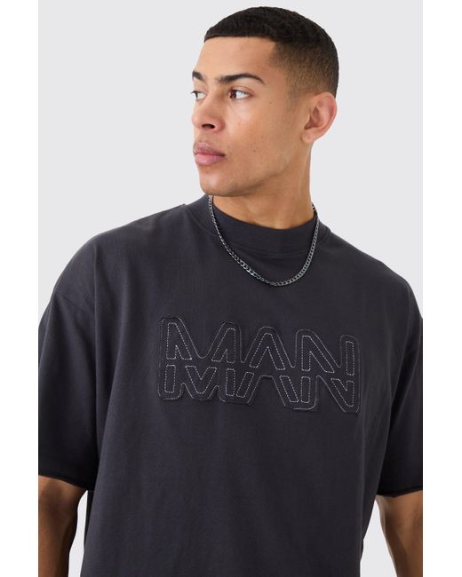 BoohooMAN Blue Boxy Man Distressed T-shirt & Shorts Set for men