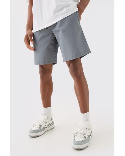 BoohooMAN Blue Elastic Waist Comfort Nylon Shorts for men