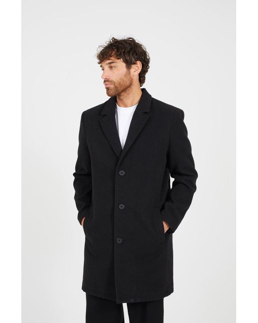 BoohooMAN Black Brave Soul Single Breasted Formal Coat for men