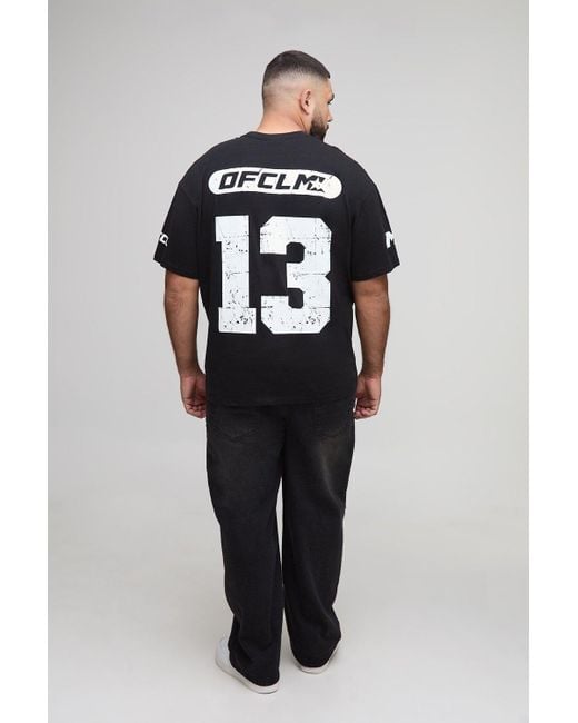 BoohooMAN Black Plus Oversized Boxy M Star Graphic T-Shirt for men