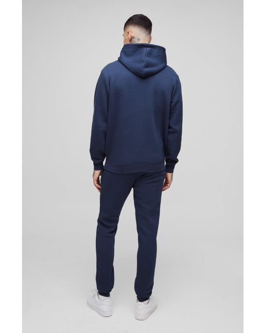 Sudadera Tall Básica Con Capucha De 330G/M2 Boohoo de color Blue