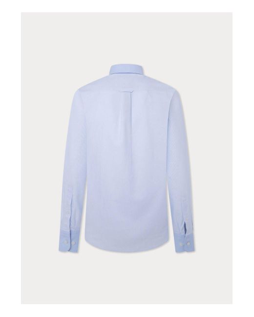 BoohooMAN Heritage Striped Oxford Shirt Long Sleeve Light Blue for men