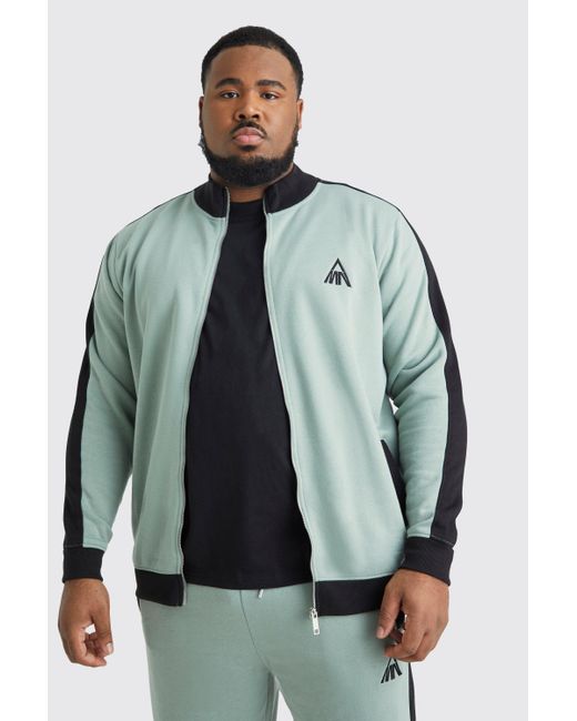 BoohooMAN Plus Man Sweatshirt-Trainingsanzug mit Trichterkragen in Green für Herren