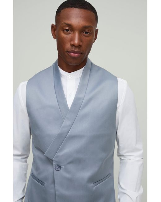 BoohooMAN Slim-Fit Blazer mit Kragen-Ärmeln in Gray für Herren