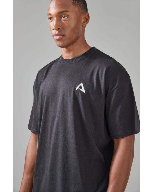 BoohooMAN Gray Man Active Oversized Branded T-shirt for men