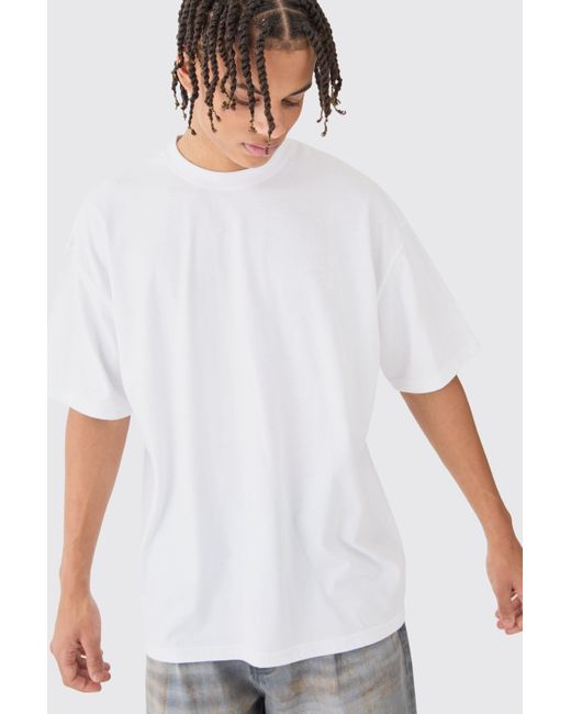 BoohooMAN White Oversized Basic T-shirt for men