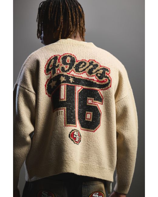 BoohooMAN Multicolor Nfl 49ers Boxy Oversized Fluffy License Cardigan for men