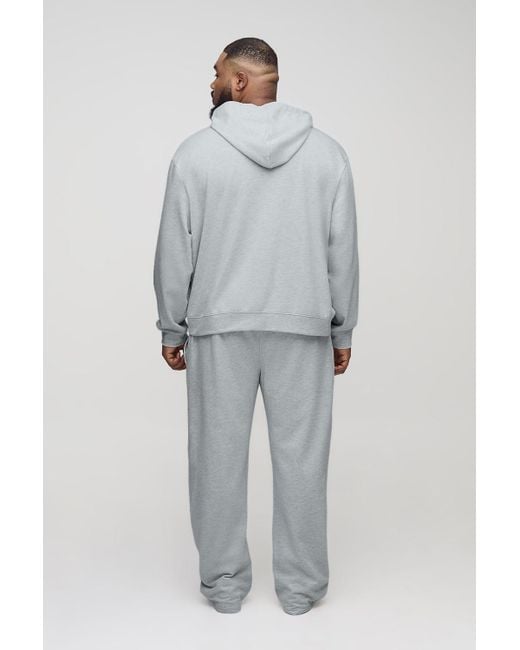 BoohooMAN White Plus Lightweight Loopback Relaxed Fit Basic Joggers for men
