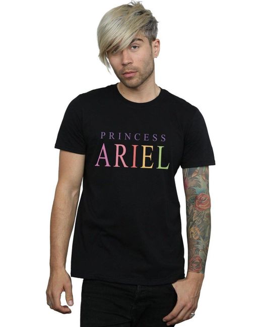 BoohooMAN Black Disney The Little Mermaid Ariel Graphic T-shirt for men
