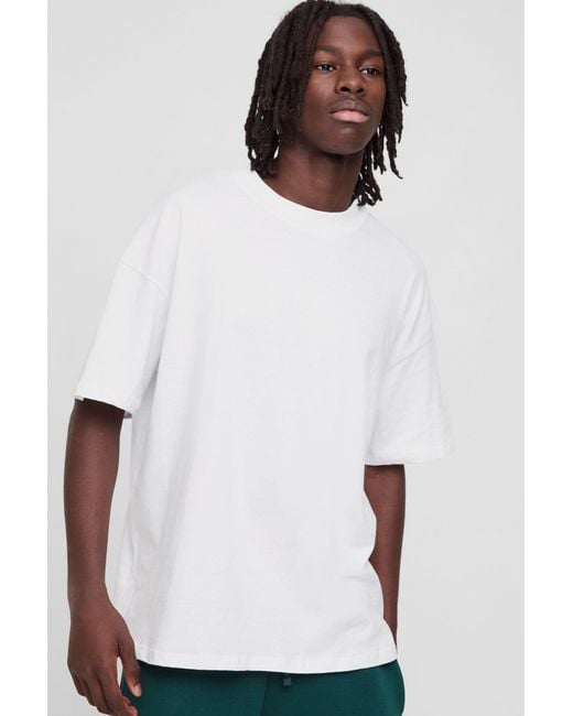 BoohooMAN White Basic Oversized Crew Neck T-Shirt for men