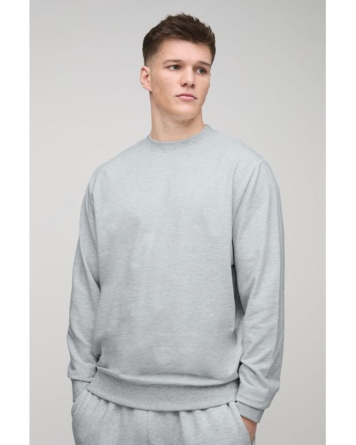 BoohooMAN White Tall Lightweight Loopback Regular Fit Basic Sweat for men