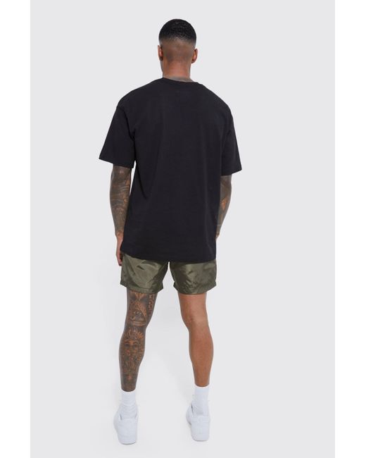 BoohooMAN Nylon Shorts mit elastischem Bund in Black für Herren