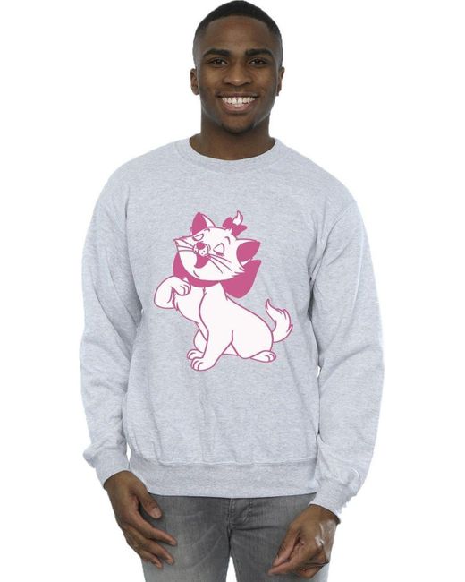 BoohooMAN Gray Disney The Aristocats Marie Sweatshirt for men