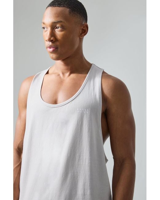 BoohooMAN Man Active Gym Vest in White for Men Lyst UK