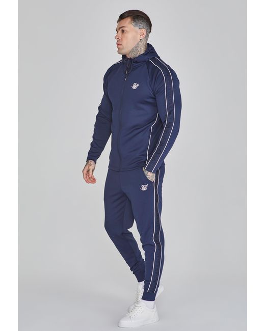 BoohooMAN Blue Siksilk Hoodie And Joggers Set for men
