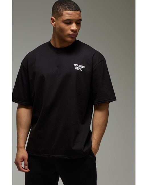 BoohooMAN Man Active One More Rep NYC T-Shirt in Black für Herren