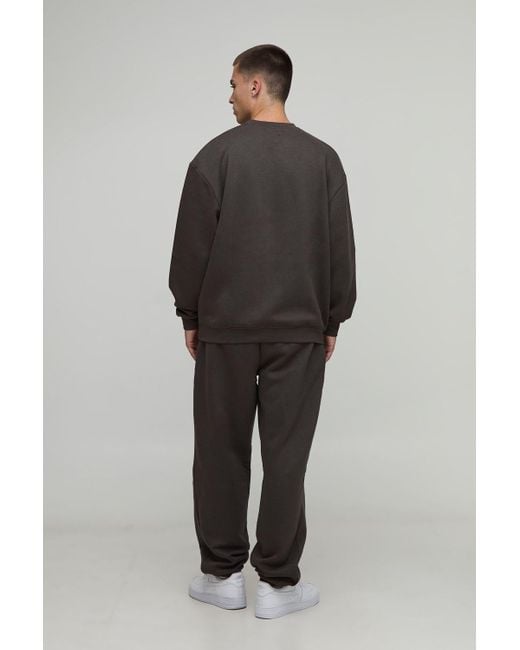 BoohooMAN Black Oversized Sport Sweatshirt Tracksuit for men