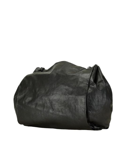 BoohooMAN Bottega Veneta Preloved Intrecciato Leather Overnight Bag Unisex - Black Travel Bags for men