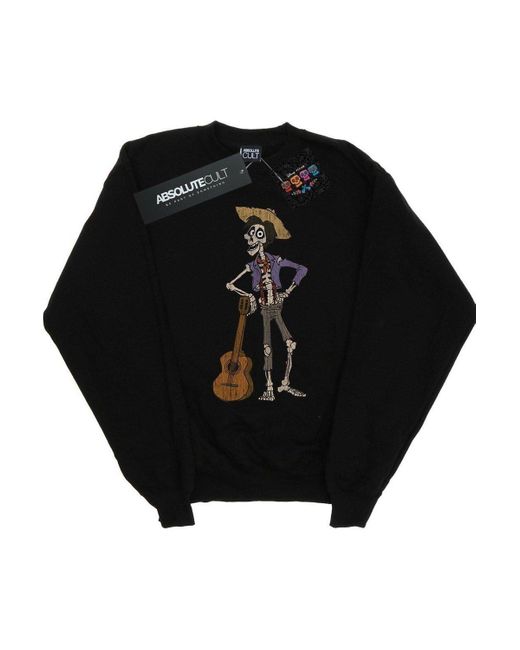BoohooMAN Black Disney Coco Hector With Guitar Sweatshirt for men