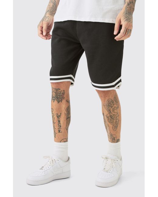 Boohoo Tall Loose Fit Basketball Short In Black