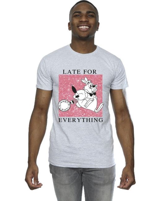 BoohooMAN Disney Alice In Wonderland White Rabbit T-shirt for men
