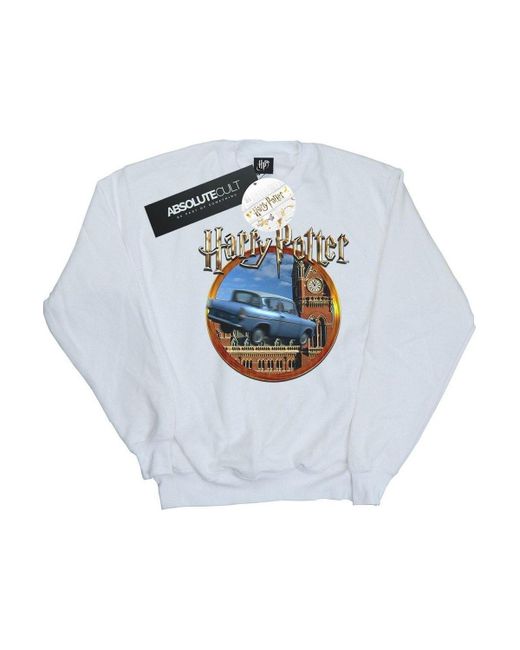 BoohooMAN White Harry Potter Flying Car Sweatshirt for men
