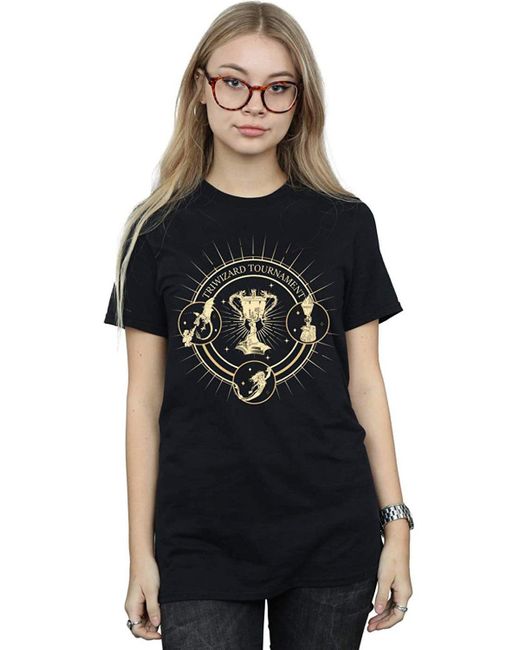 BoohooMAN Black Harry Potter Triwizard Seal T-shirt for men