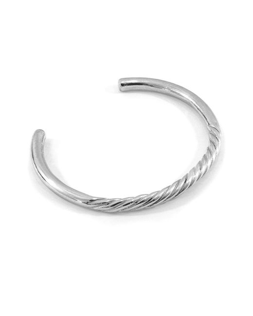 BoohooMAN Metallic Anchor & Crew Haden Half Rope Wayfarer Silver Bangle for men