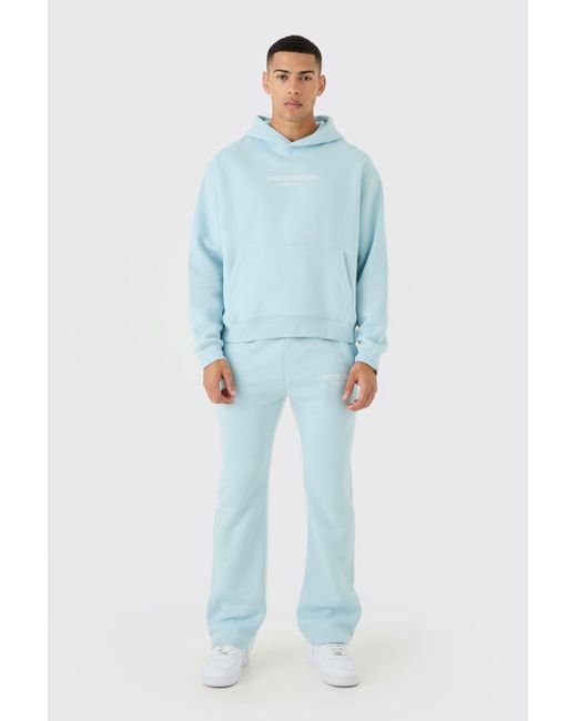 BoohooMAN Oversized Boxy Limited Hooded Tracksuit in Blue für Herren