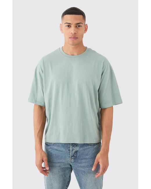 BoohooMAN Green Oversized Boxy T-shirt for men