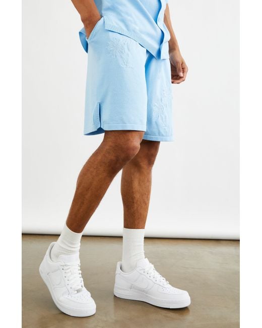 Boohoo Lockere Shorts mit Palmen-Print in Blau für Herren | Lyst DE