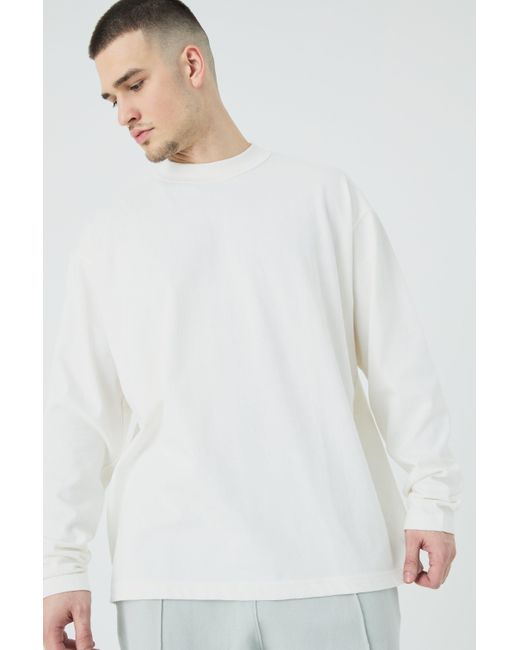 BoohooMAN White Tall Oversized Layed On Neck T-shirt for men