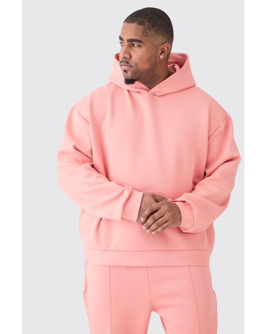 BoohooMAN Pink Plus Oversized Scuba Hooded Tracksuit for men