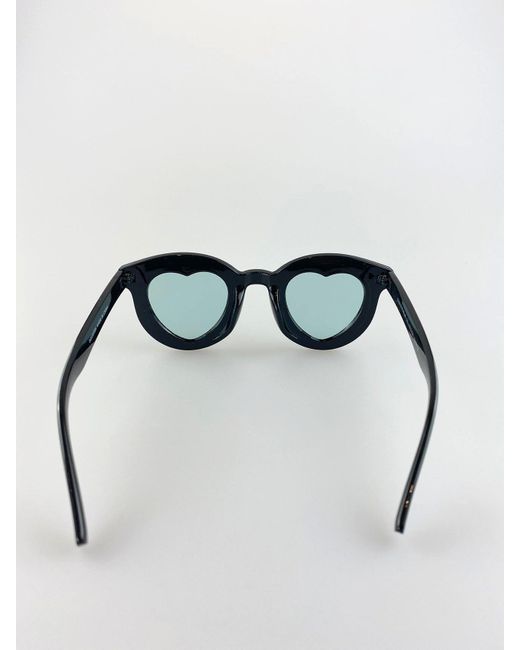 BoohooMAN Blue Svnx Plastic Round Frame Sunglasses With Heart Lenses for men