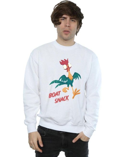 BoohooMAN White Disney Moana Boat Snack Sweatshirt for men