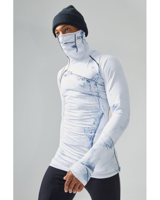 BoohooMAN White Man Active Matte Face Covering Base Layer for men