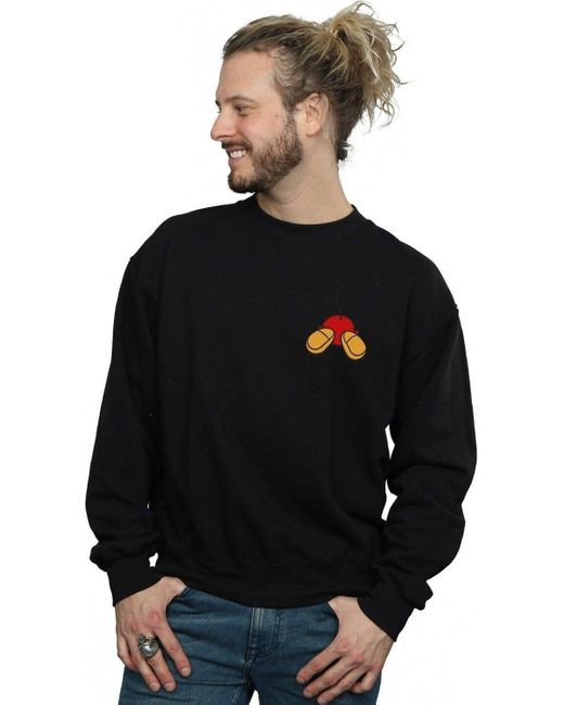 BoohooMAN Black Disney Mickey Mouse Backside Breast Print Sweatshirt for men