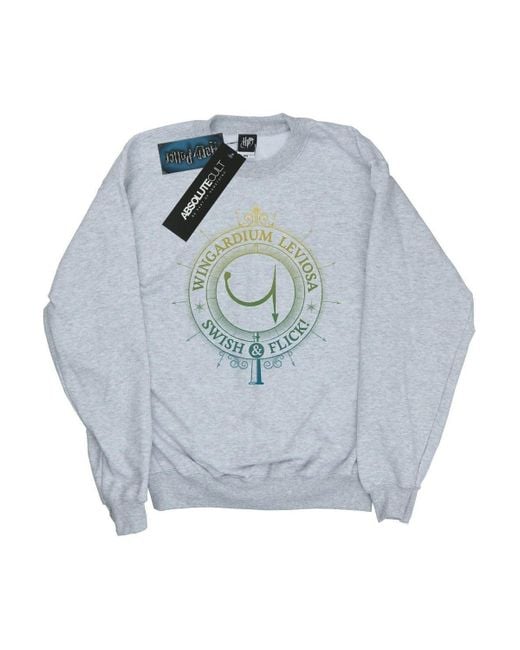 BoohooMAN Gray Harry Potter Wingardium Leviosa Charm Sweatshirt for men