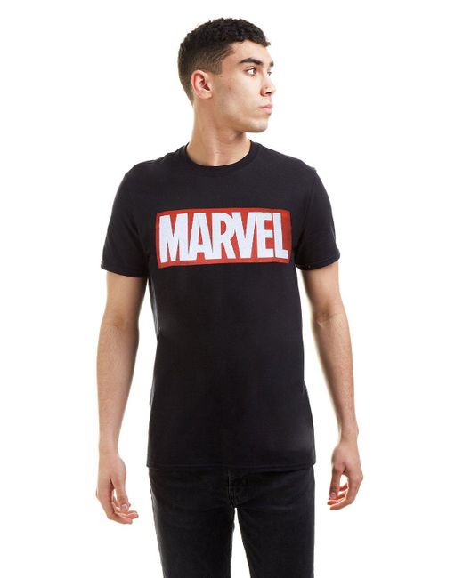 BoohooMAN Red Marvel Core Logo Cotton Mens T-shirt Grey for men