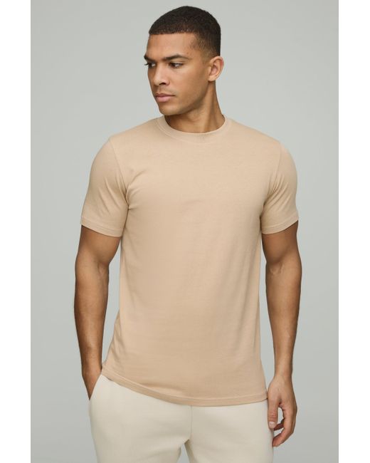 BoohooMAN 3 Pack Slim Fit Crew Neck T-Shirts in Natural für Herren