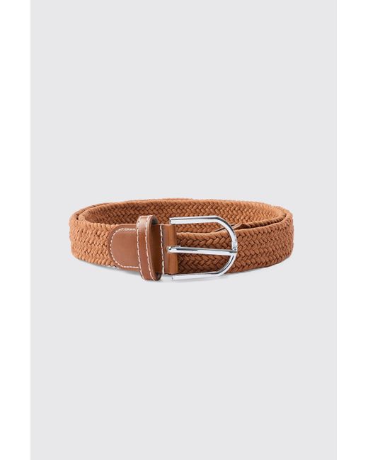 BoohooMAN Knitted Belt In Brown for men