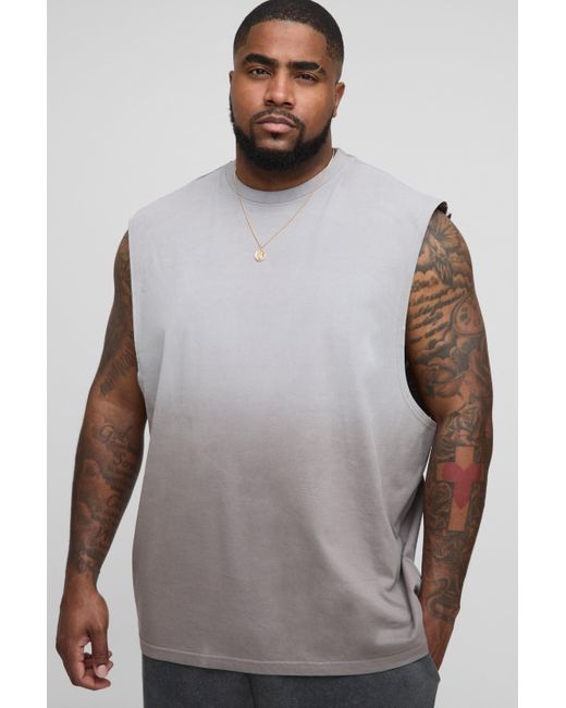 BoohooMAN Plus vesttop mit Spray-Waschung in Gray für Herren
