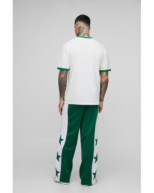 BoohooMAN White Tall Ringer Crew Neck Regular Fit T-Shirt for men