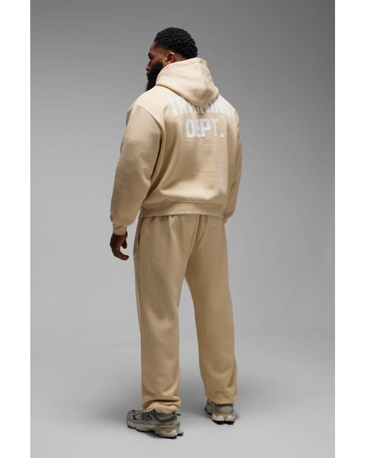 BoohooMAN Natural Man Active Training Dept Oversized Boxy Hoodie for men