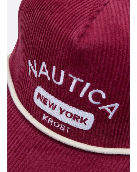 BoohooMAN Red Nautica Krost X Nautica Trucker Hat for men