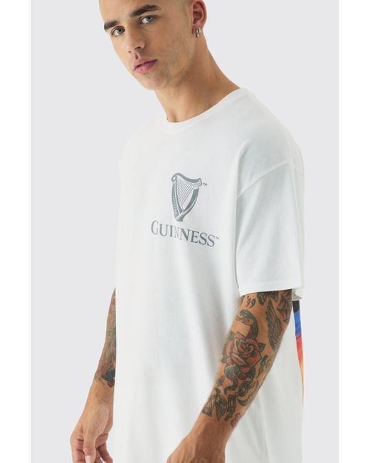 BoohooMAN Blue Oversized Guinness License Print T-Shirt for men