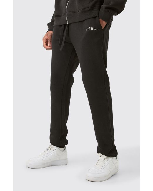 BoohooMAN Tall Signature Skinny Fit Jogger In Black for men