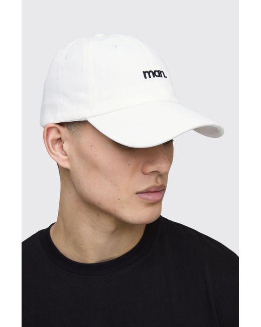 BoohooMAN Black Man Branded Embroidered Cap for men